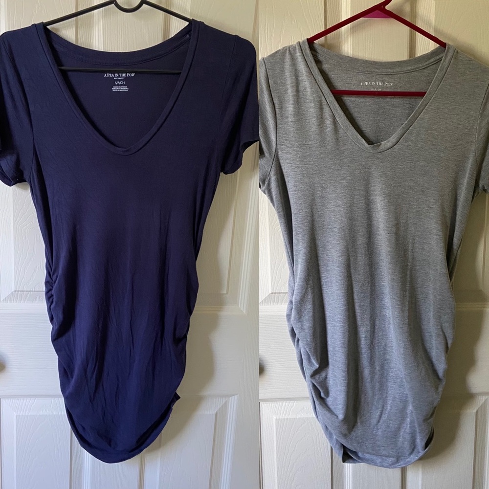 2 Scoop-neck Maternity Tees